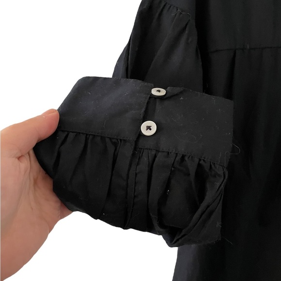 Maeve Anthropologie Poplin Buttondown Shirt Black Small - Picture 6 of 9
